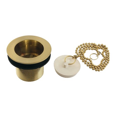 KINGSTON BRASS 112 Chain and Stopper Tub Drain with 112 Body Thread, Brushed Brass DSP15SB